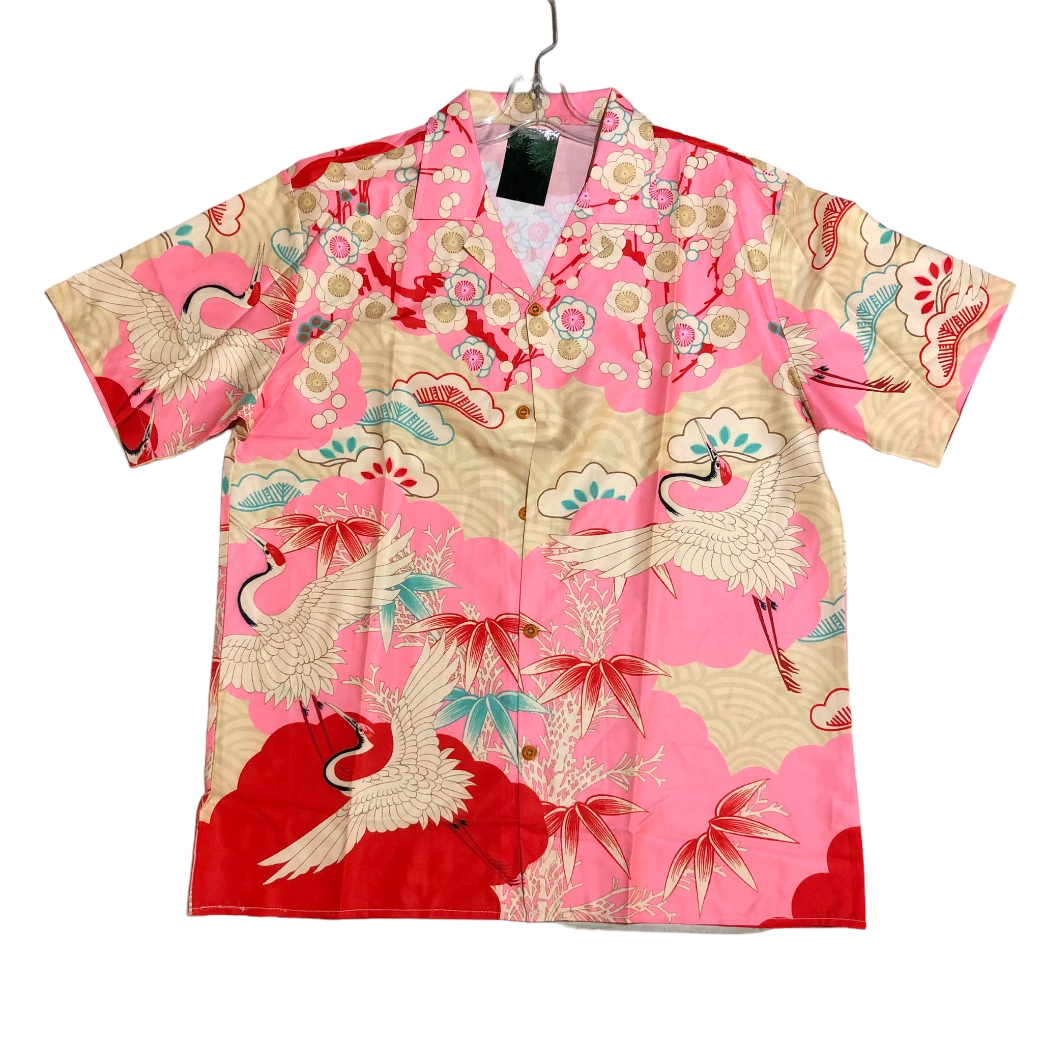 BACK IN STOCK Pink Sakura Print Short Sleeve Button up