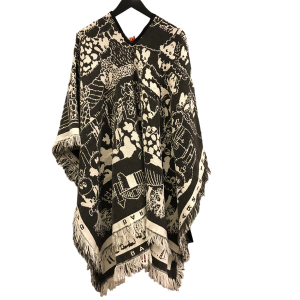 Cotton Woven Fringe Farm Poncho