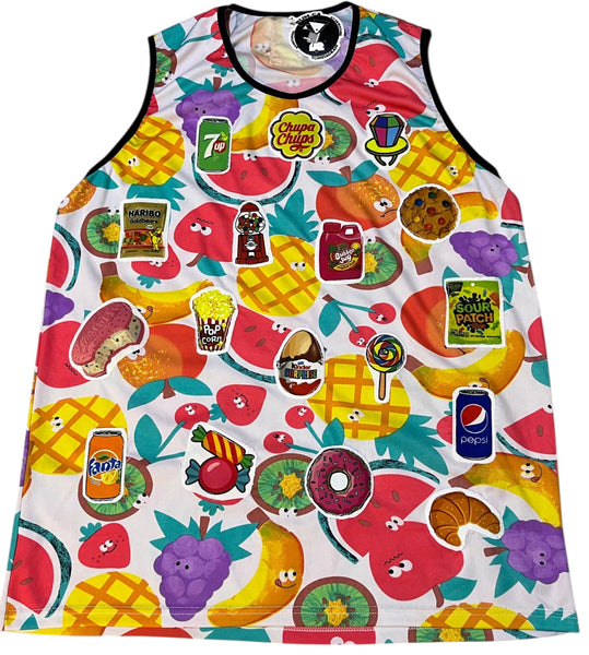 Hand Upcycled Fruits Shirt by Zealot