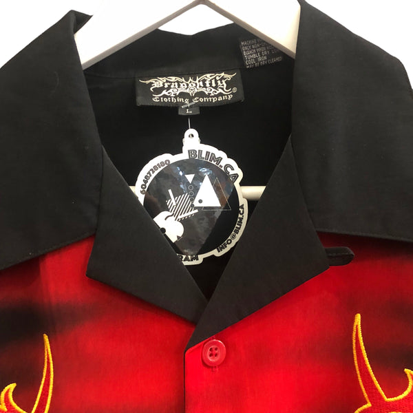 Vintage Flame Embellished Button Up Shirt