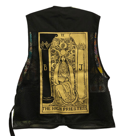OOAK High Priestess Black Mesh Cargo Vest by Tooth and Claw x Blimà
