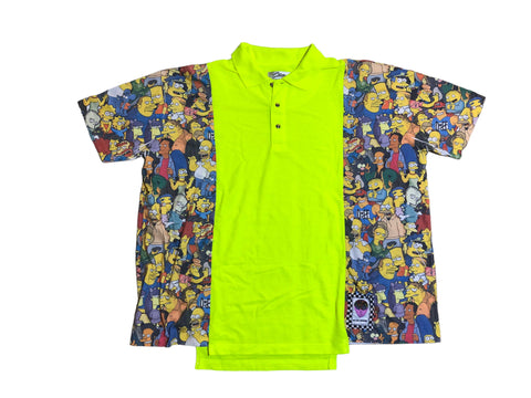 Hand Embellished Simpsons Upcycled Shirt by Zealot