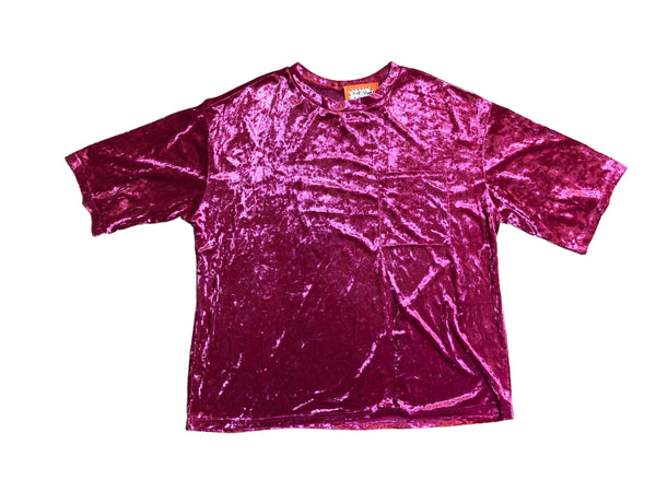 Dark Pink Crushed Velvet Track Suit