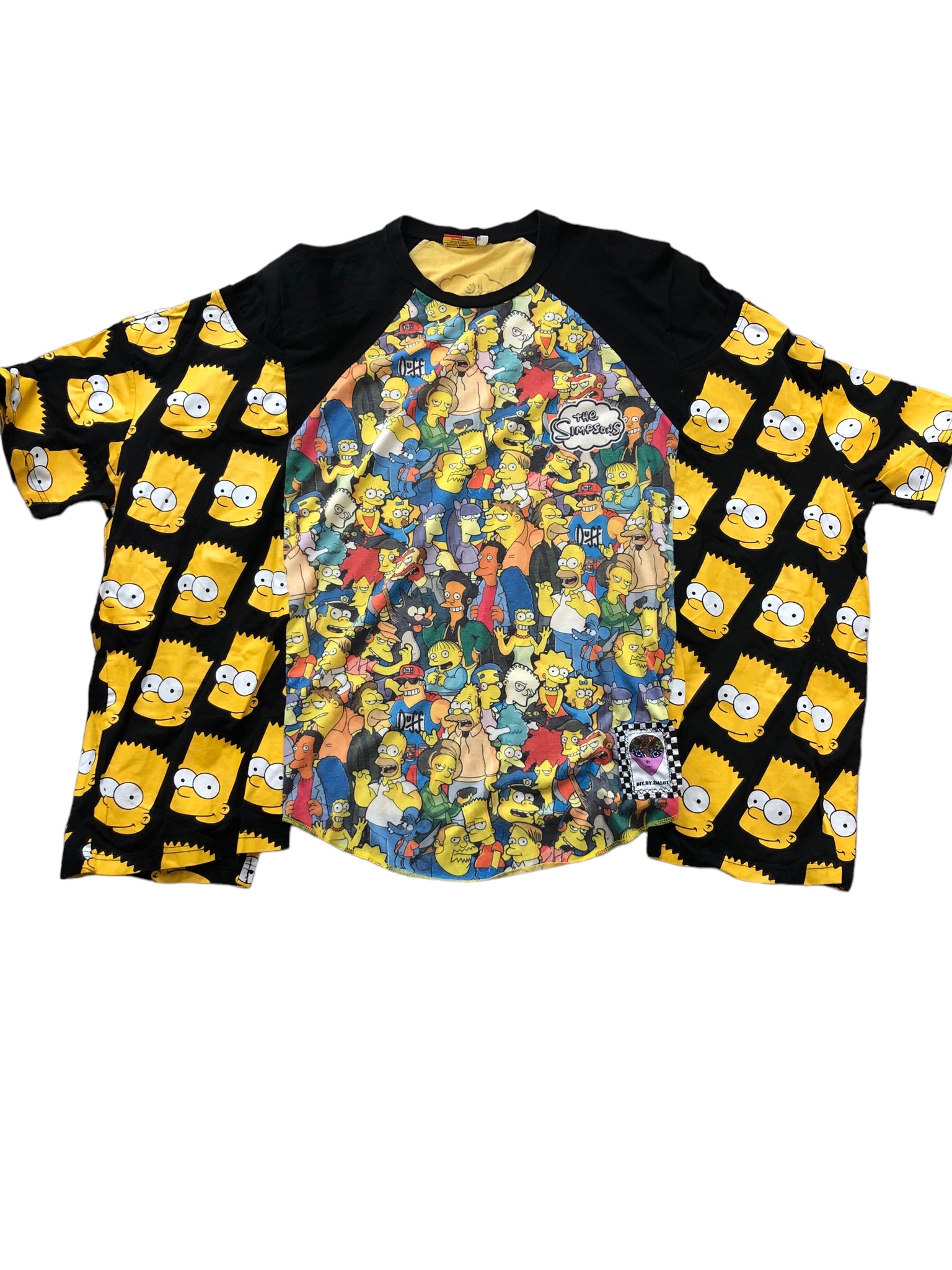 Hand Embellished Simpsons Upcycled Shirt by Zealot