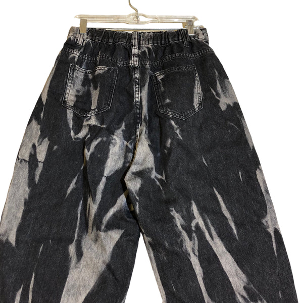 Black Bleached Denim Jeans Pants