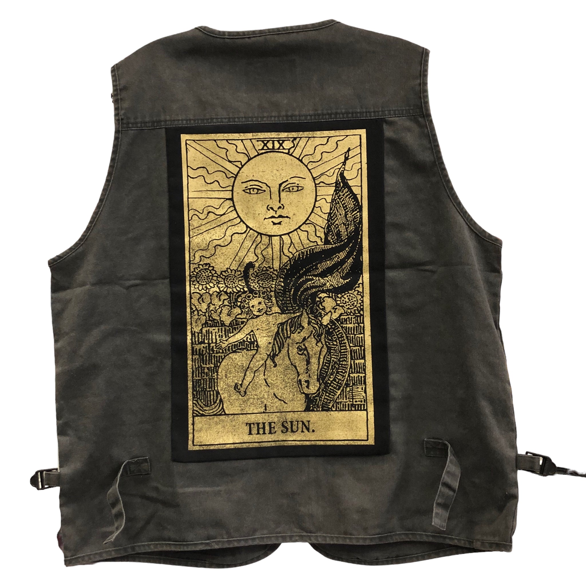 Sun Tarot Acid Black Cargo Vest by Tooth and Claw x Blim