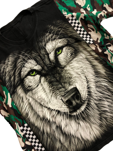 Hand Upcycled Wolf Shirt by Zealot