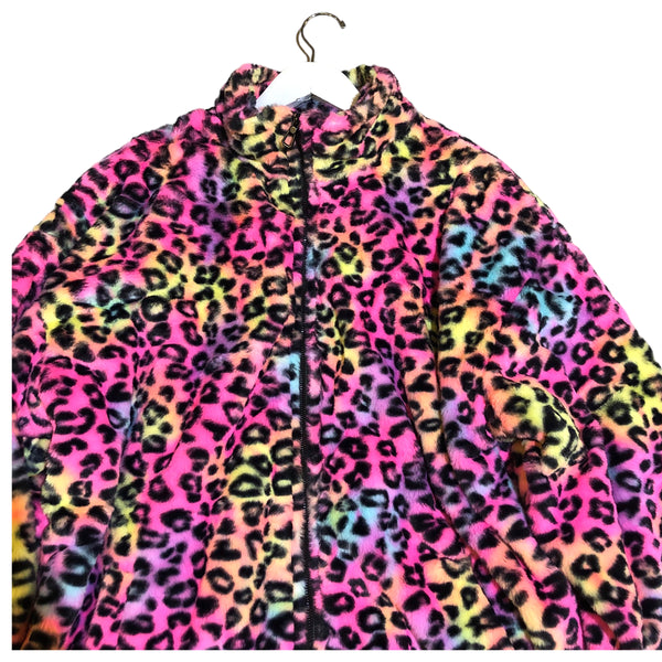 BACK IN STOCK Rainbow Leopard Fleece Jacket