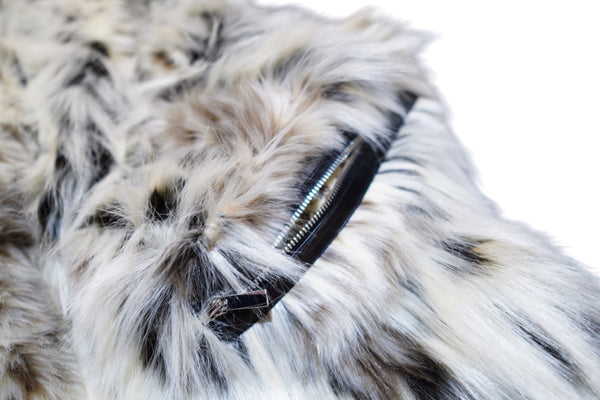 Snow Leopard Faux Fur Jacket and Pants Set