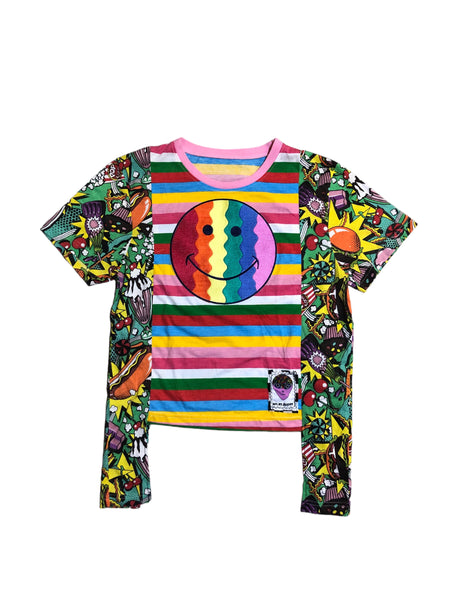 OOAK Upcycled Rainbow Smiley Shirt by Zealot