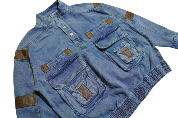 Blue Cargo Overwashed Denim Jacket