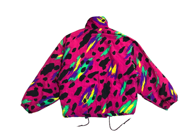 Vintage Fuscia Print Pullover Jacket