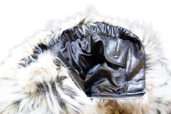 Snow Leopard Faux Fur Jacket and Pants Set