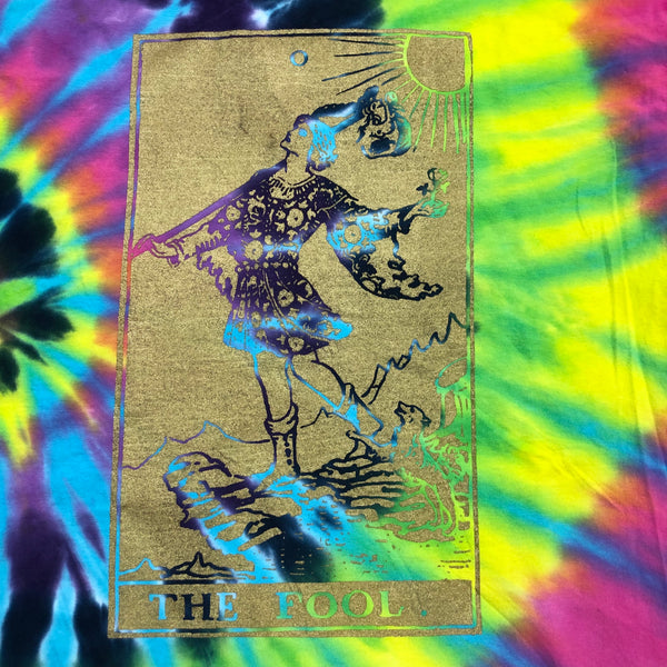 By Tooth and Claw for Blim “Neon Rainbow Tie Dye Gold Fool”