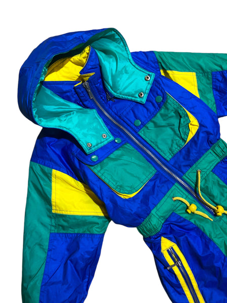 Vintage Royal Blue Teal Snow suit from Japan