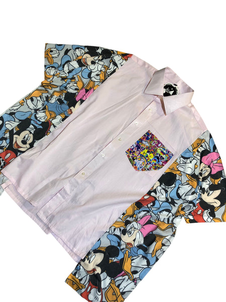 OOAK Upcycled Mickey Button Up by Zealot