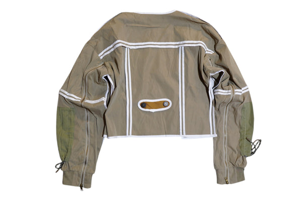 Khaki Straight  cotton Jacket