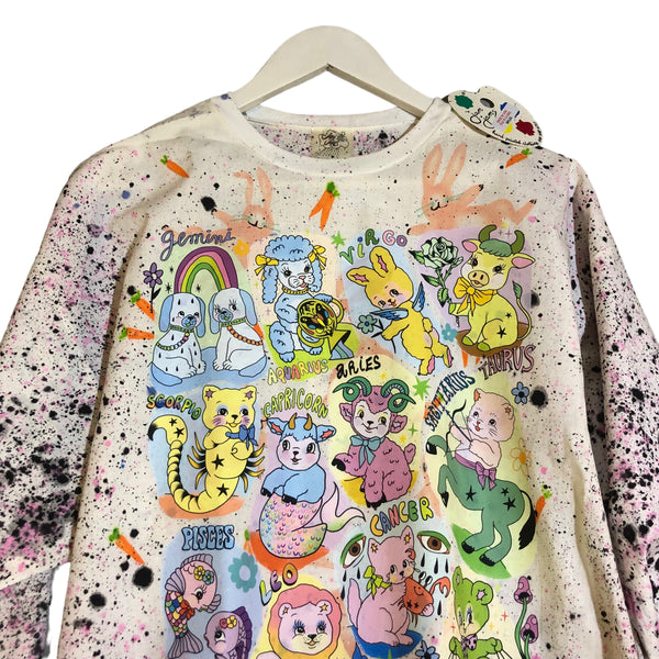 Hand Splattered Astrology Long Sleeve by Char Bataille