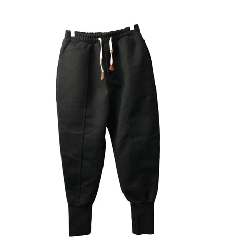 Heavy Black Felt Baggy Pant