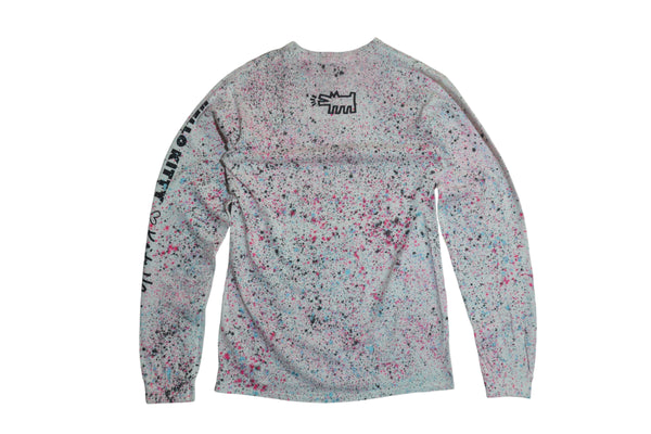 Hand Splattered One of a Kind Hello Kitty Crewneck by Keith Haring