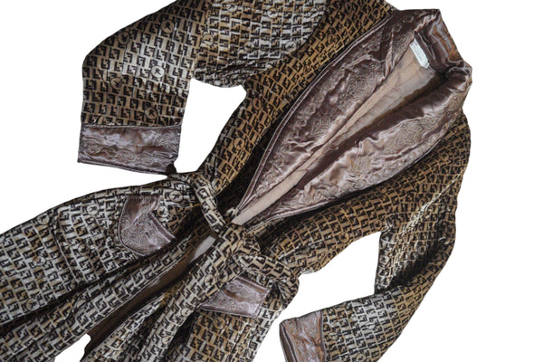 Vintage Quilted Velvet Patterned Robe