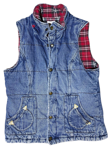 Embellished Mushroom Fox Denim Vest