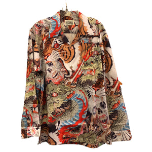 Tiger Dragon Long Sleeve Button up