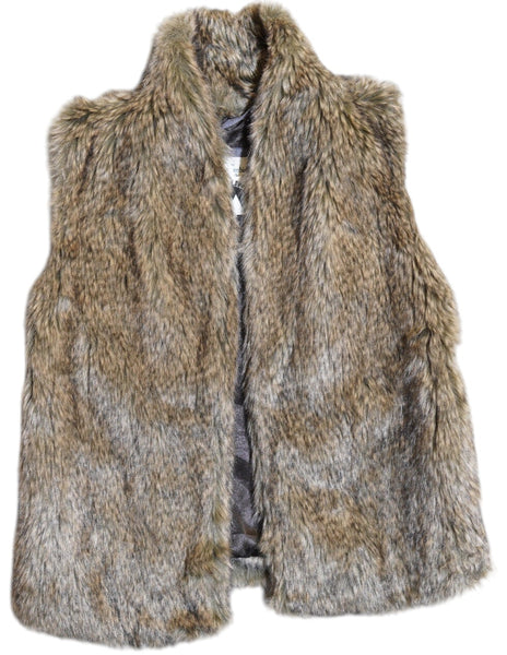 Embellished witchy cat faux fur vest