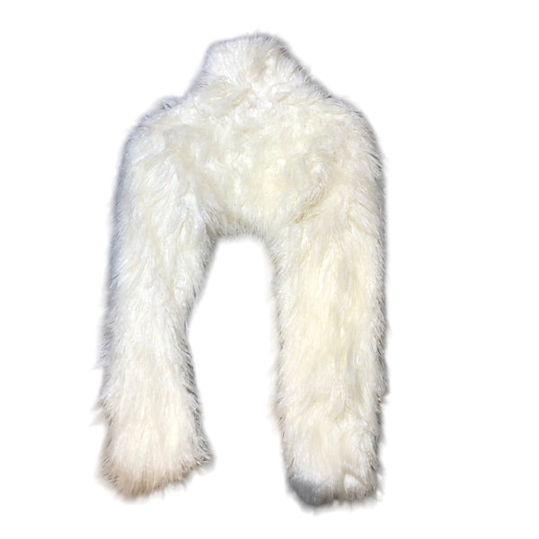 Faux Fur White crop Jacket