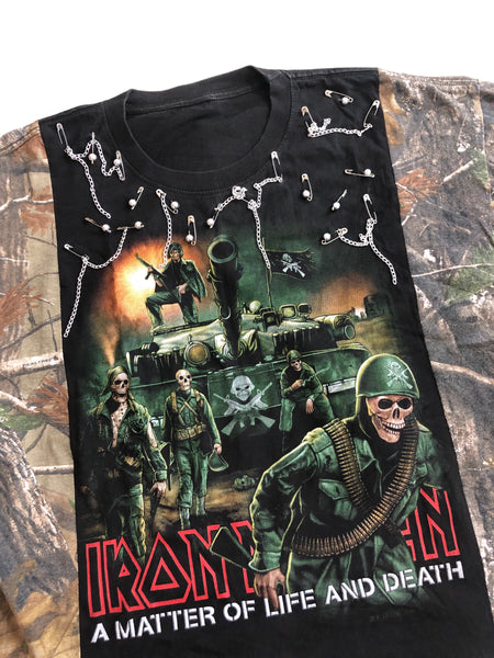 Hand Upcycled Iron Maiden Shirt by Zealot