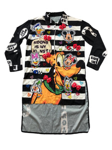 Upcycled Looney Tunes Long Sleeve Button up By Zealot