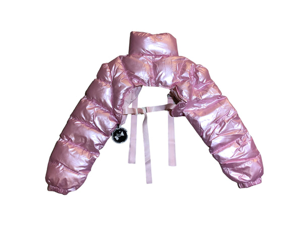 Pink Shimmer Puffer Sleeve