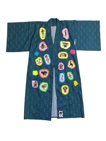 Hand Embellished Toy Story Upcycled kimono by Zealot