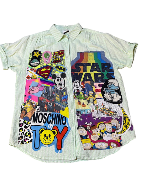Hand Upcycled button up by Zealot