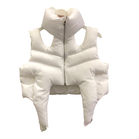 White Skeleton Puffer Vest