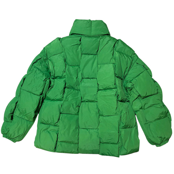 Green Woven Puffer Jacket