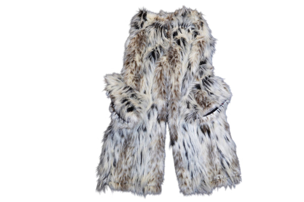 Snow Leopard Faux Fur Jacket and Pants Set