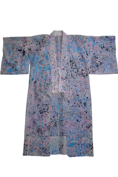 Custom Splatter Blue Pink Vintage Nagajuban