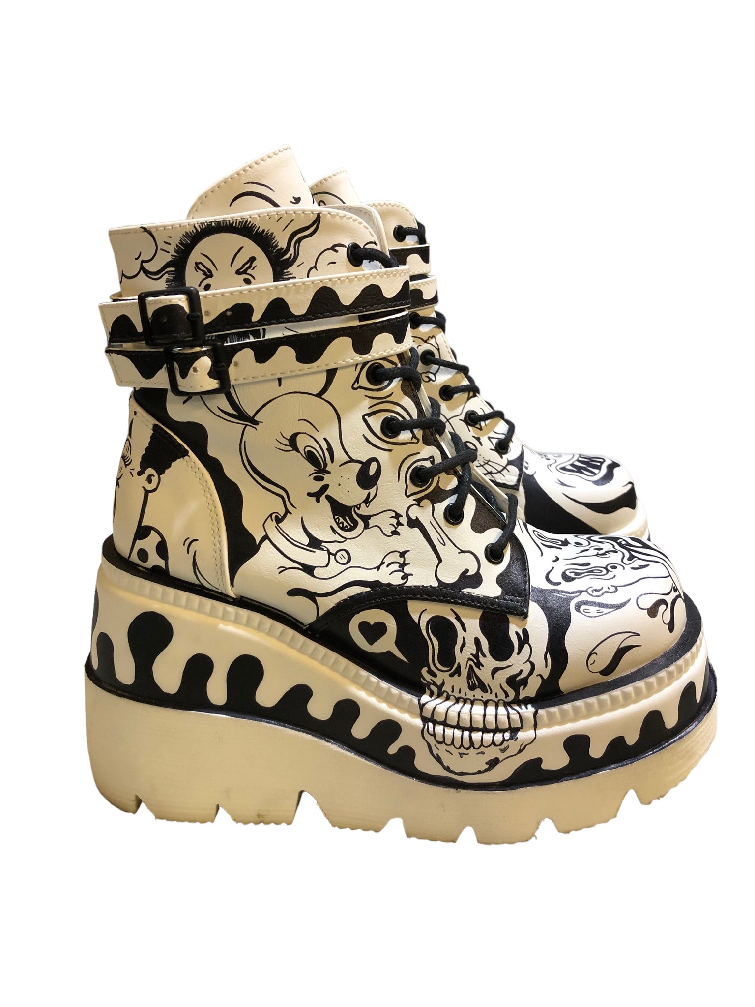 One of a kind Hand Painted Boots by Puppy Teeth