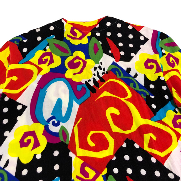 Vintage Colorful Short Sleeve Button Up Shirt