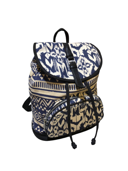Vintage Blue White Woven Back Pack by Tom's