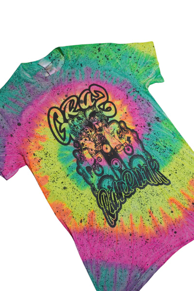 Foak Printed Rave punk Tie dye splatter t by Grazcore