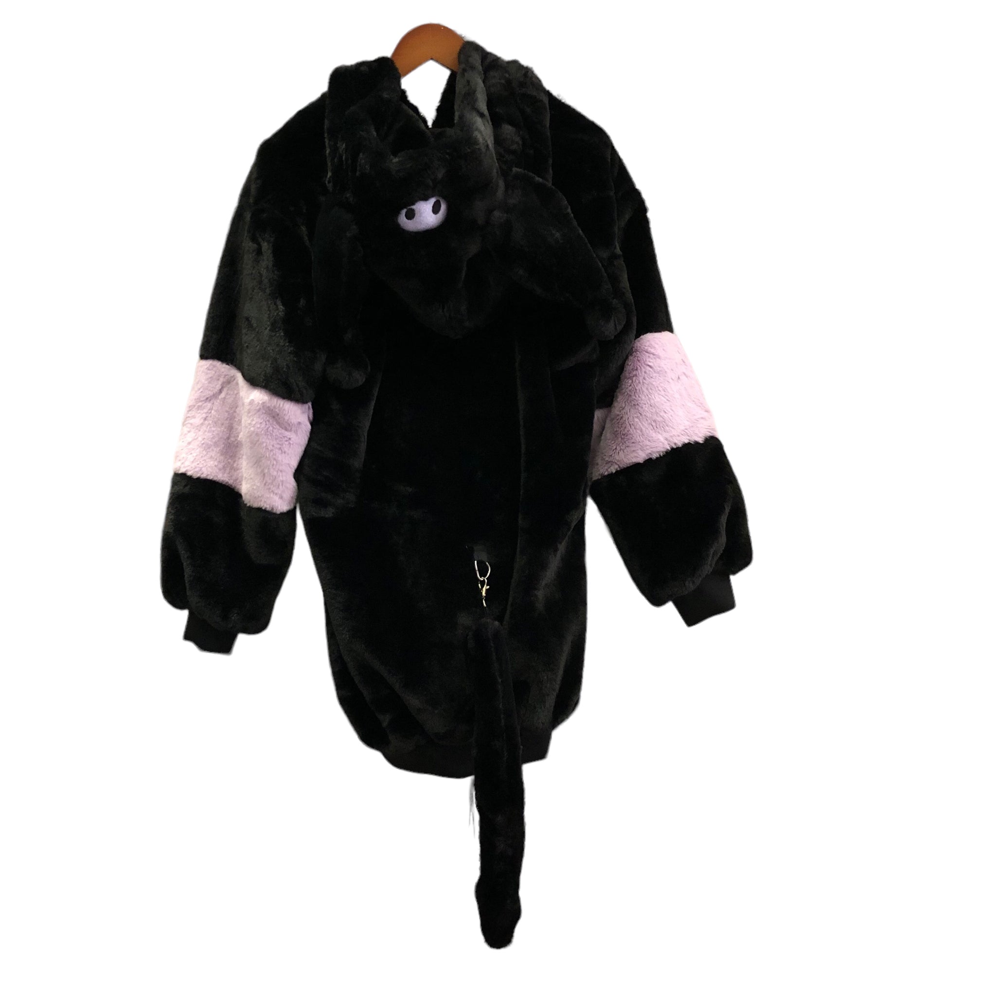 Black Lavender Kuromi Faux Fur Jacket