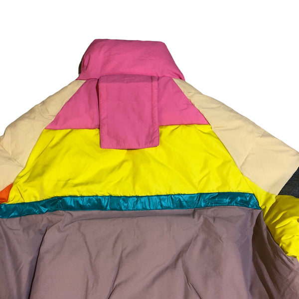 Colorful Rainbow Color Block Puffer Jacket