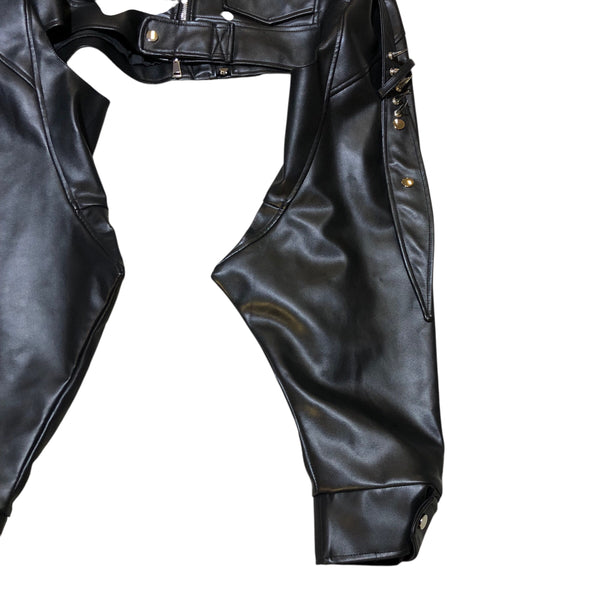 Faux Leather Biker Crop jacket