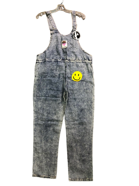 Embellished OOAK Denim Cow Overalls by Zealot