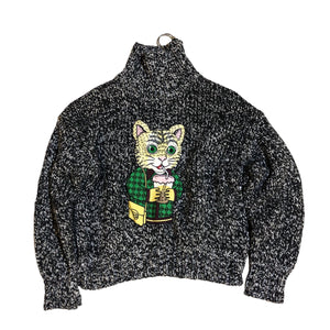 Embellished Knit Boba Cat Sweater