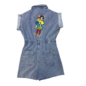 Embellished Duck and Cat Blue Denim Jumpsuit Blim Vancouver