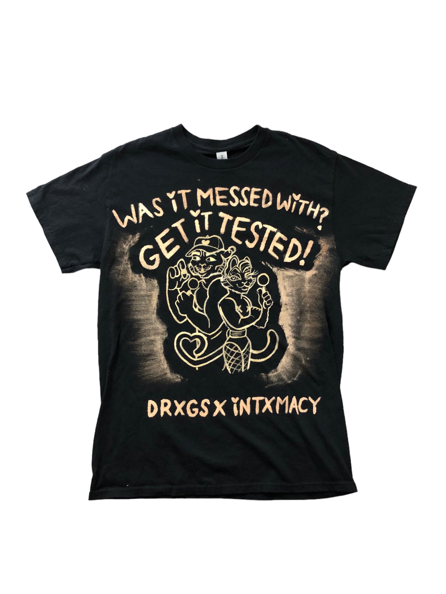 Hand Bleached Sneaky Stripes Drxgs x intimacy shirt