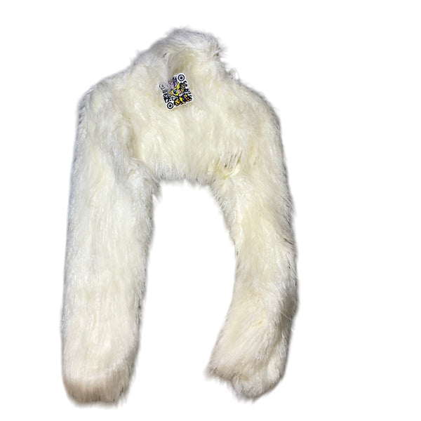Faux Fur White crop Jacket